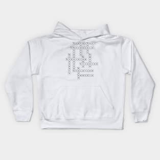 (1964TI) Crossword pattern with words from a famous 1964 science fiction book by a Polish author. Kids Hoodie